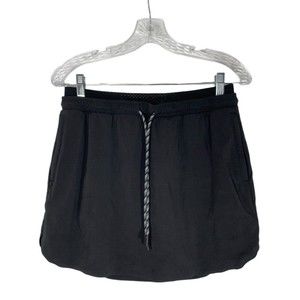 Athleta Women's 6 Black Crest Skort Shorts Tennis Gym Running Golf 2 Zip Pockets